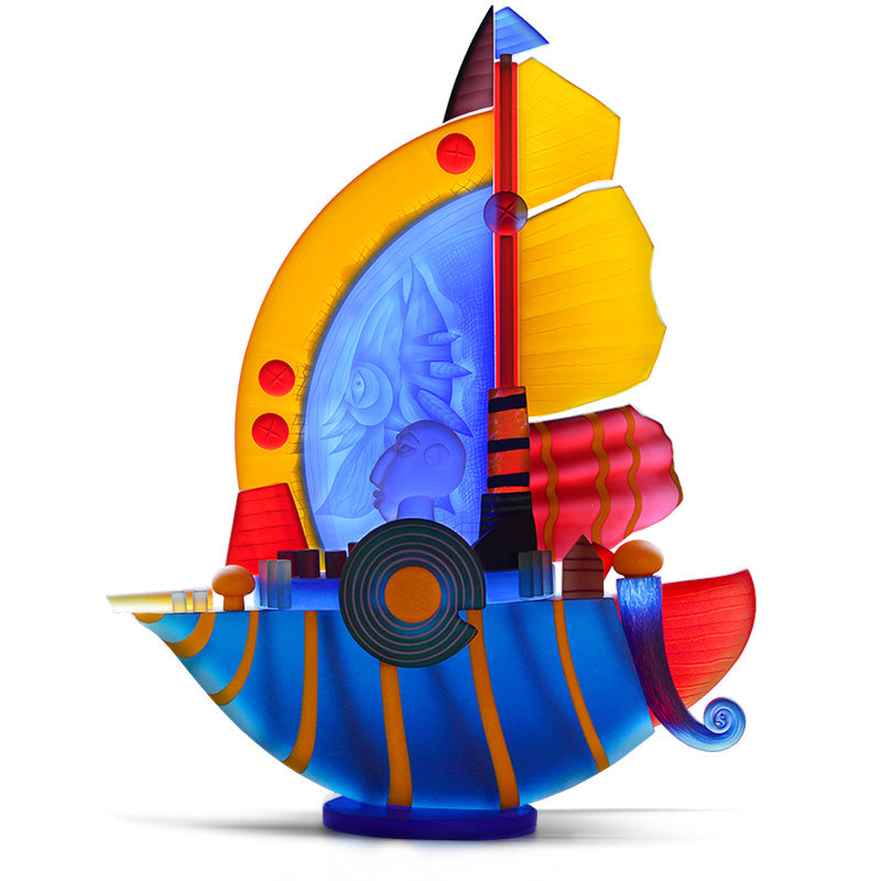 SAILBOAT MEDIUM - Object by PB, Art sculpture, [Borowski Art Glass in Asia]