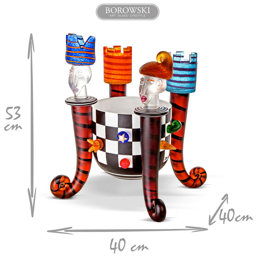 CHESS BOWL - Bowl by SJB, Art sculpture, [Borowski Art Glass in Asia]