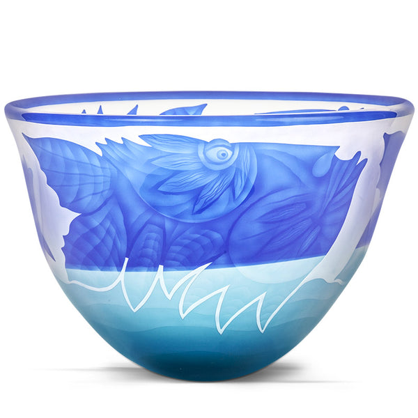 OCEAN TRIO - Bowl by Pawel, Art sculpture, [Borowski Art Glass in Asia]