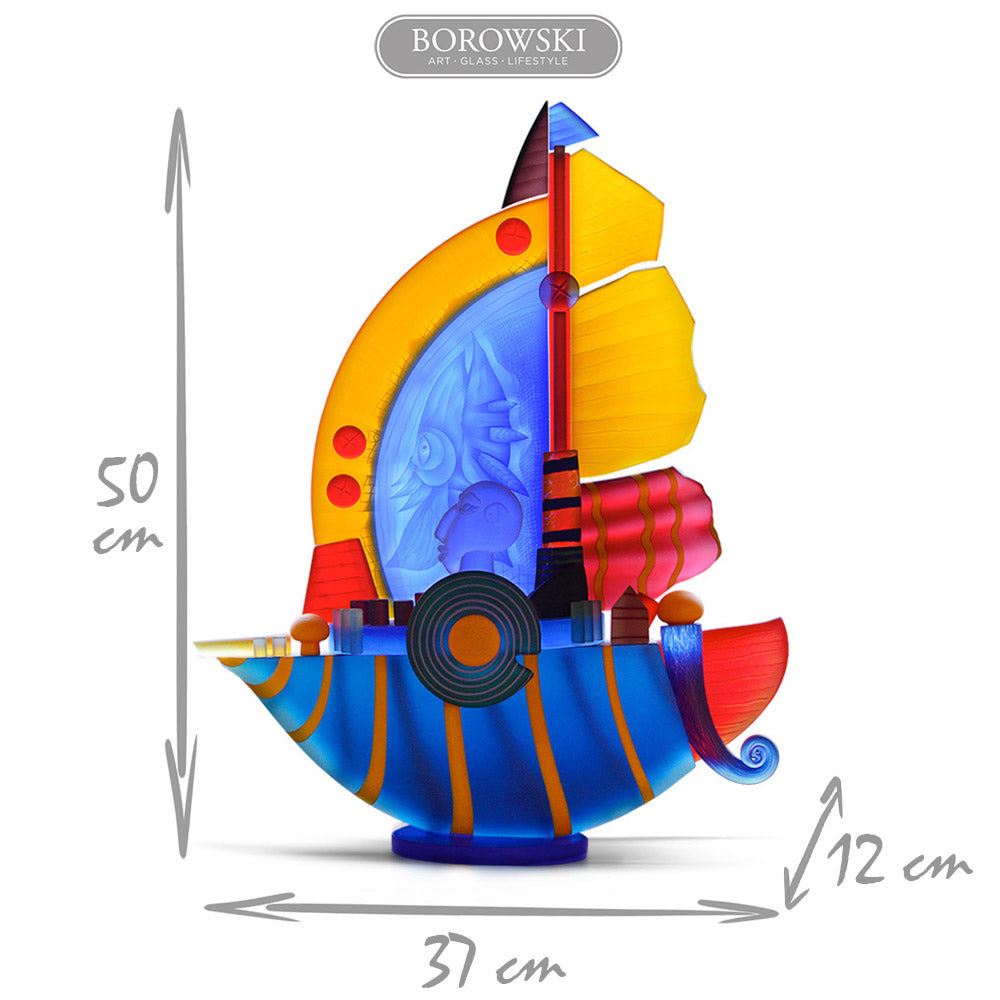 SAILBOAT MEDIUM - Object by PB, Art sculpture, [Borowski Art Glass in Asia]