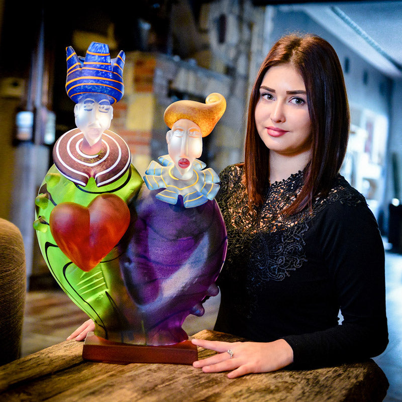 KING & QUEEN - Object by SJB, Art sculpture, [Borowski Art Glass in Asia]